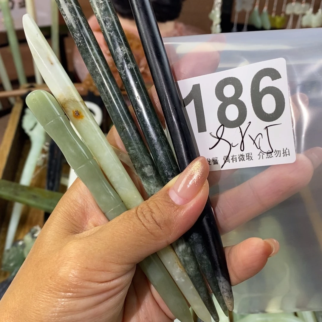 蛇纹石玉发饰未镶嵌阿**✨
