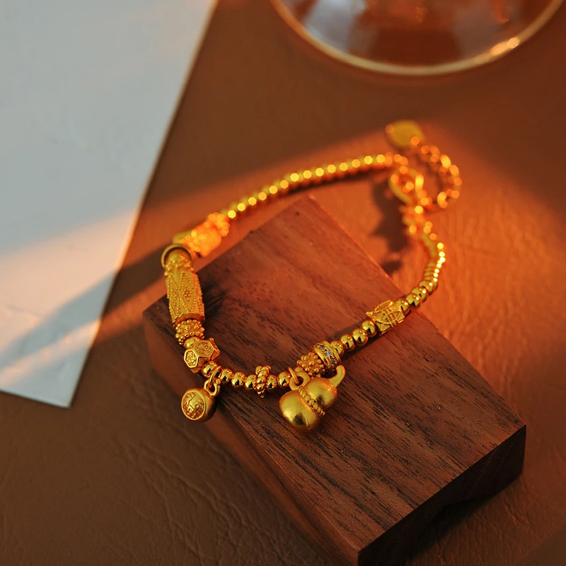 合金手链 383 中【纳福葫芦盘缠·魅丽说】原版高奢古法葫芦盘缠手链