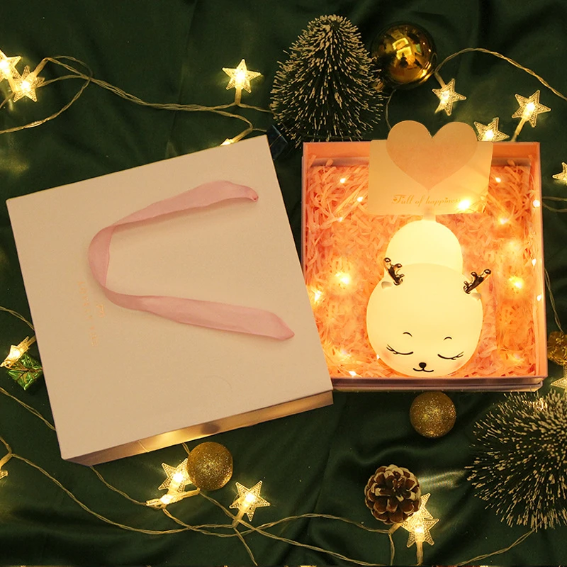 小鹿硅胶拍拍小夜灯伴睡哺乳七彩渐变护眼灯智能定时儿童玩具礼品