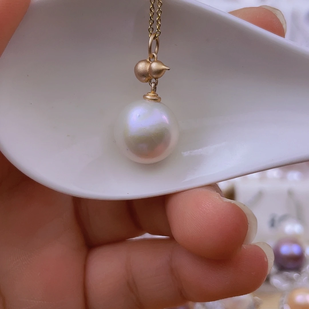 淡水珍珠银S925镶嵌吊坠(赠链)