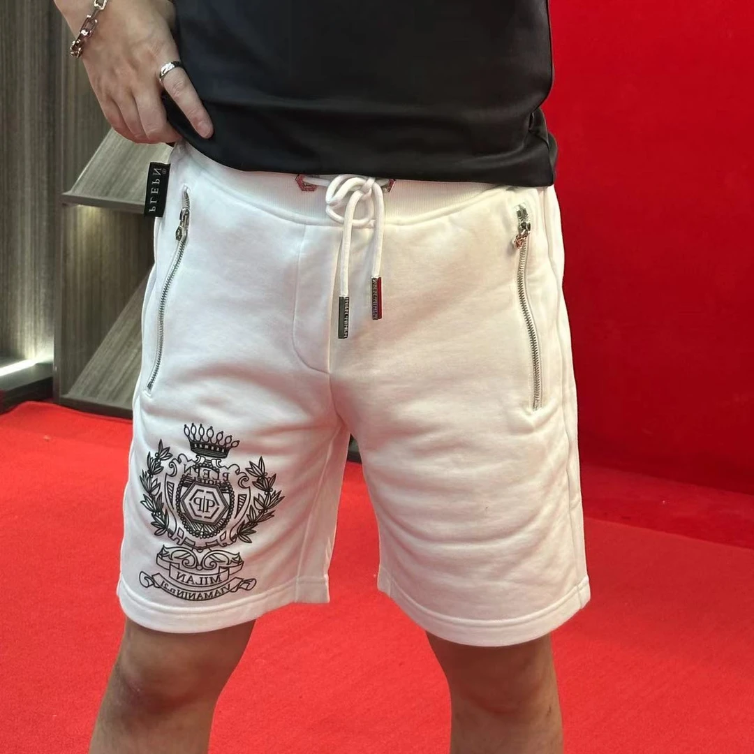 PP正品25新款潮牌设计师牛仔经典皇冠徽章字母男士弹力短卫裤WK95