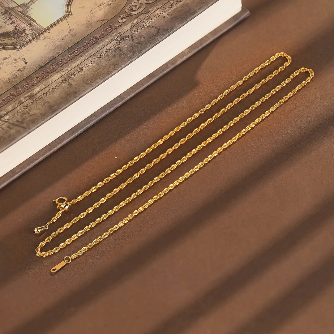 18k金麻花链60cm【QL06566】