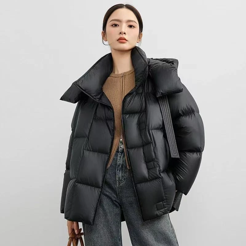 杰瑞【花开花落】秋冬保暖羽绒服新款保暖加厚简约时尚运动羽绒服