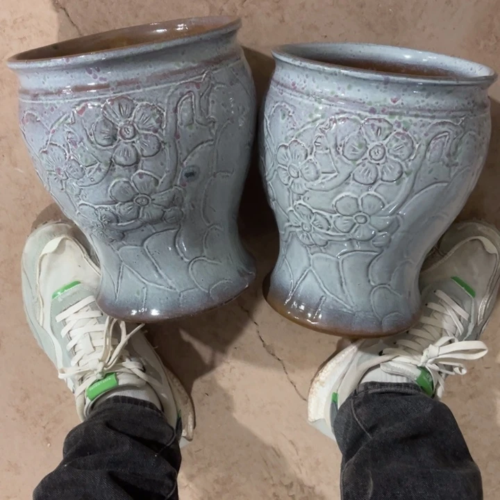 花盆紫砂口径20高度24两只