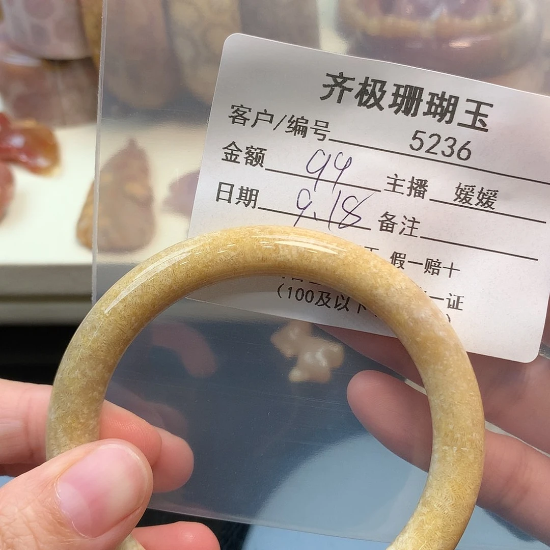 未镶嵌手镯硅化珊瑚（珊瑚玉）正*