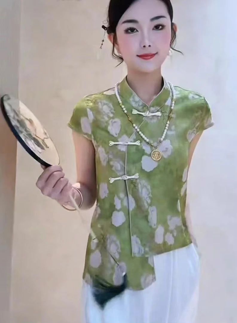 传统中国风提花宽松型常规款夏季春夏上衣网红