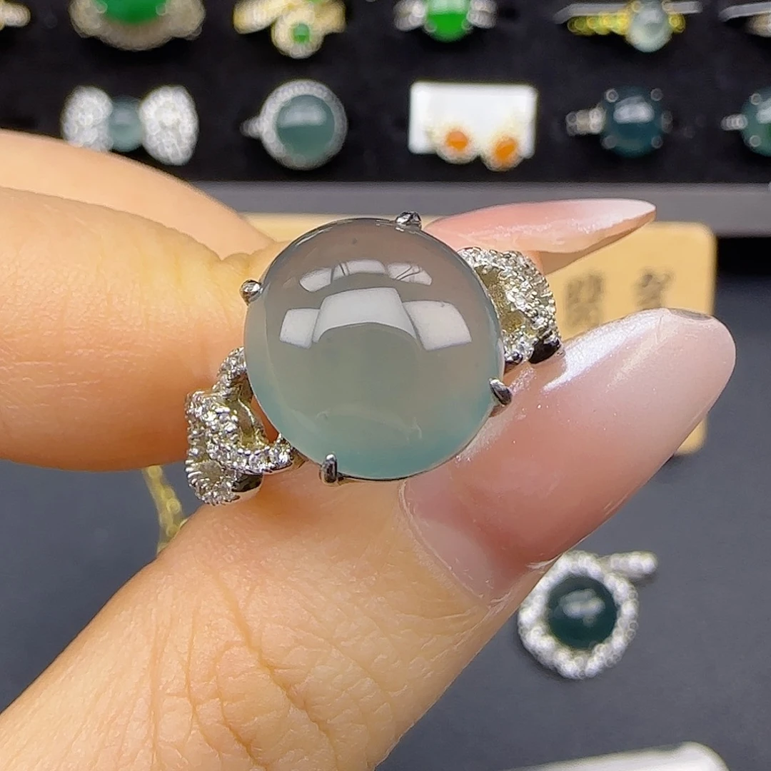 银S925镶嵌戒指翡翠