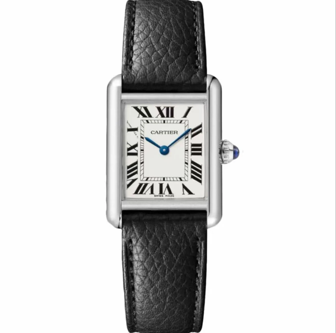 99新 Cartier/卡地亚 坦克系列WSTA0041/精钢皮带/白盘罗马/中号