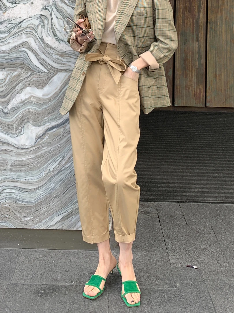 ASM ANNA◆你的藏肉搭档~气质有型 宽系带宽松萝卜裤A6217