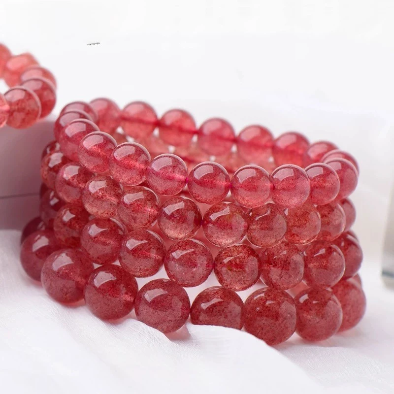 天然鸽血红草莓晶正红色素圈单圈手链C0001-尺寸可选多样性发其一