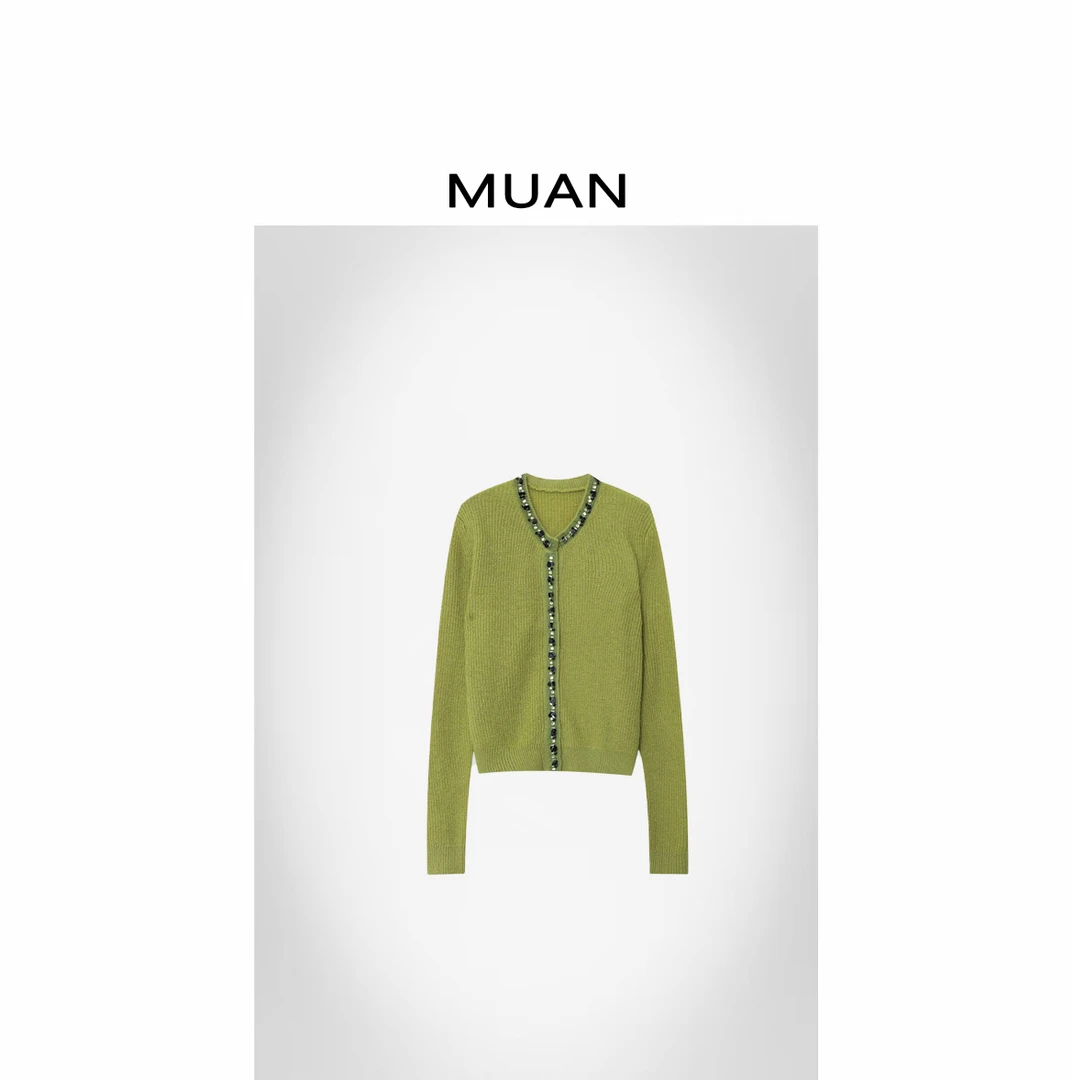 木岸MUAN：《法兰西毛衣》定制280克钉珠法式针织衫上衣女DG3-111