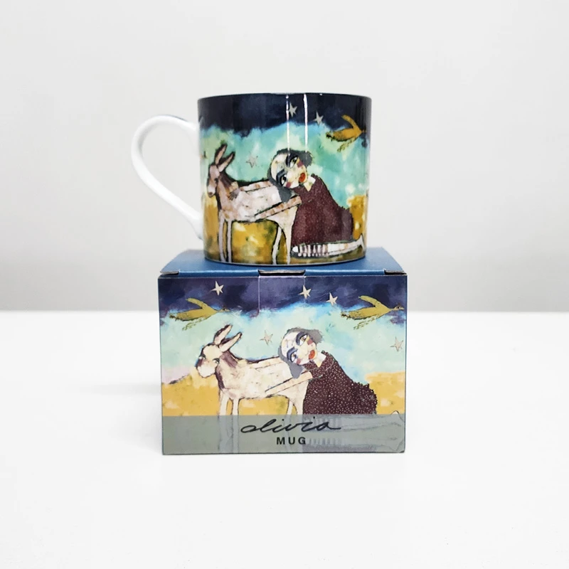 【彩盒】摩瑟家居【南非Olivia马克杯-蓝色】HAZC花瓶摆件玻璃