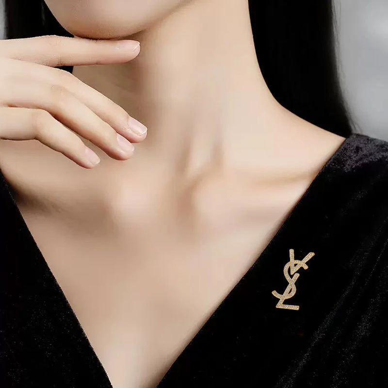 铜合金胸针 【米拉推荐】ML90-满钻字母胸针