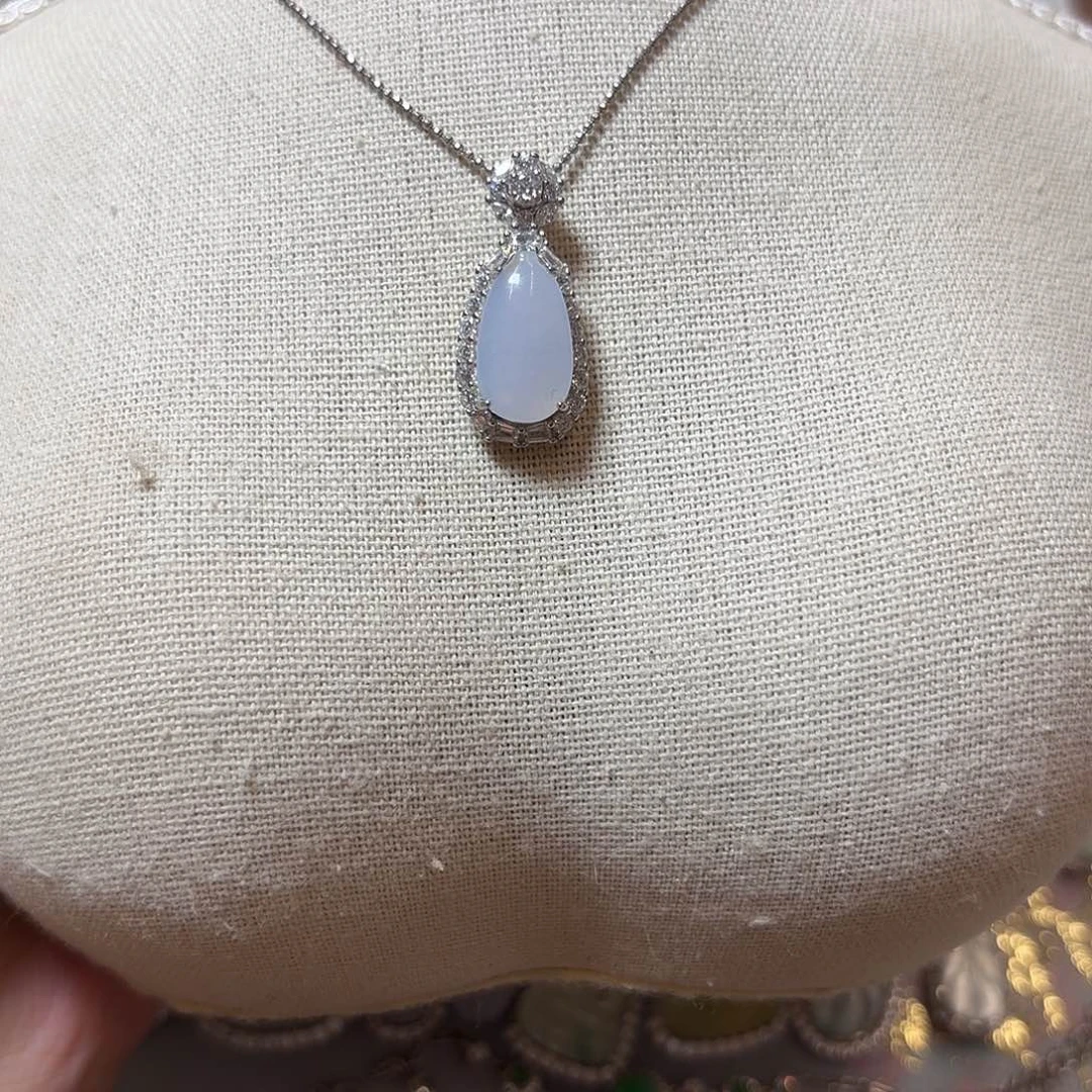 翡翠银S925镶嵌吊坠(不含链)