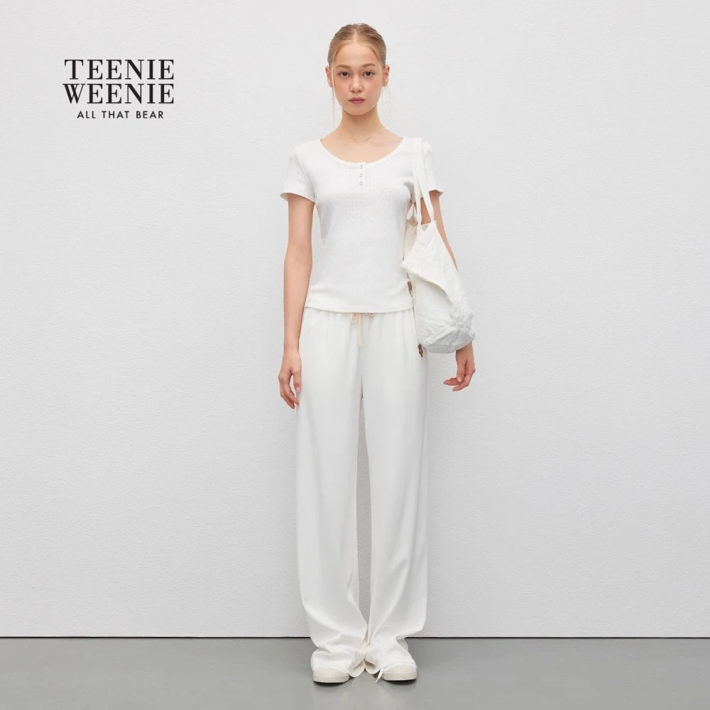 TEENIEWEENIE bearnova【A类精梳棉】针织提花T恤内搭女YTRA253701A