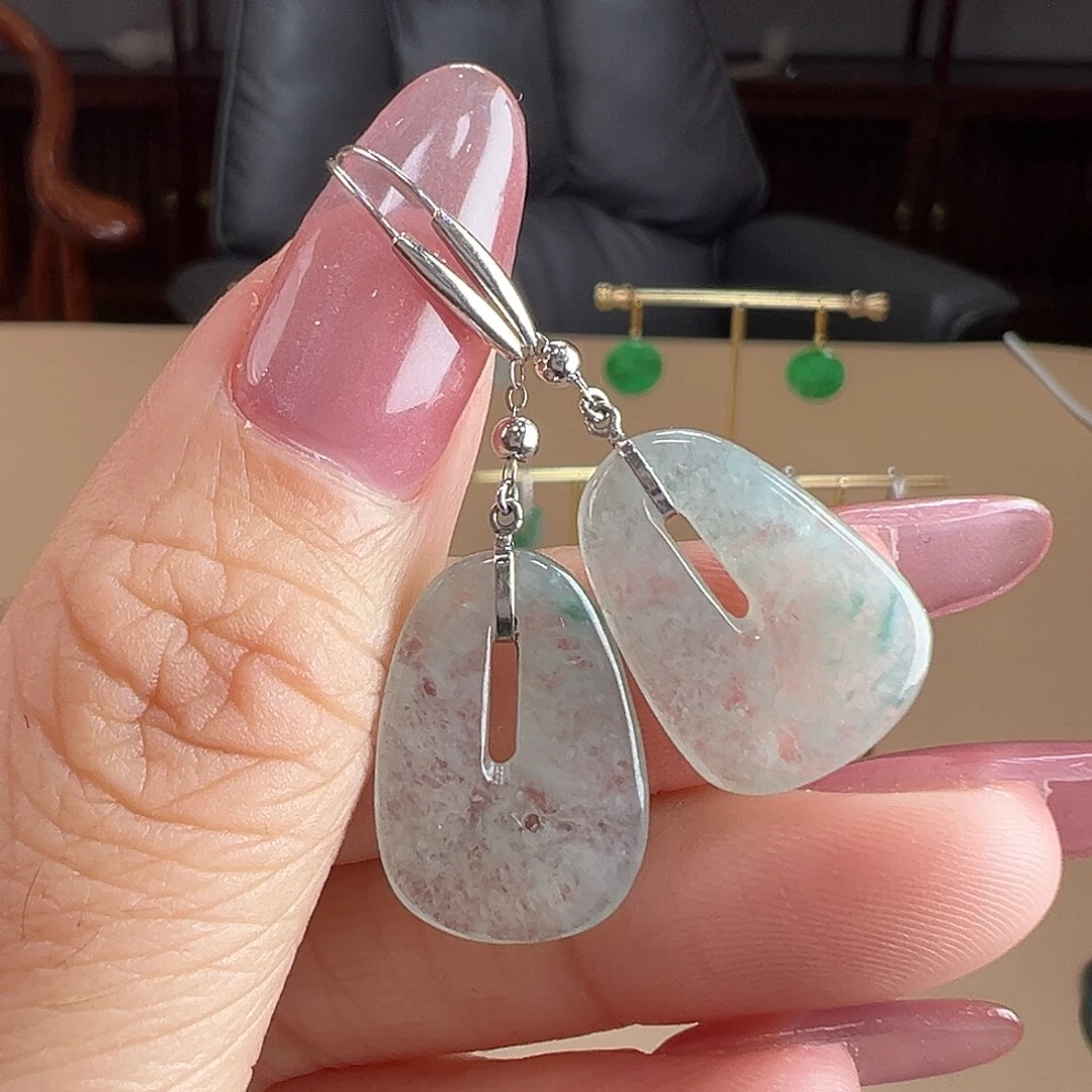 翡翠18K金镶嵌耳饰耳饰