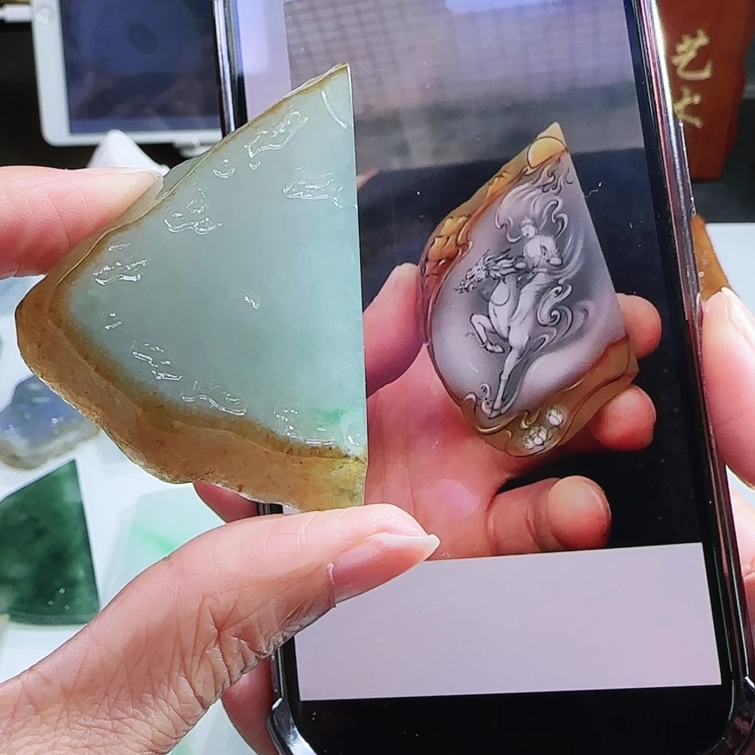 定制翡翠未镶嵌缅甸翡翠挂件