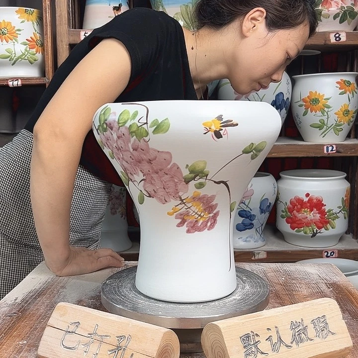 摆件火窝紫藤新款陶瓷陶瓷