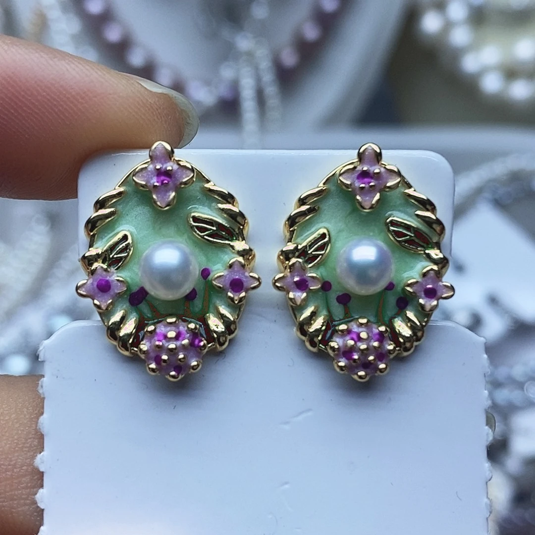 耳钉未镶嵌淡水珍珠