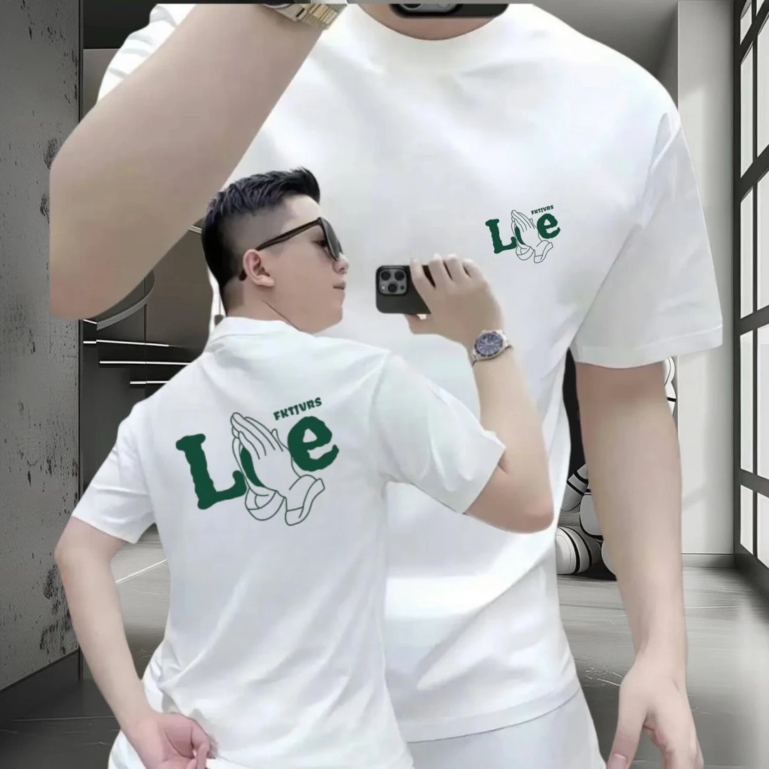 夏季ins潮牌街头修身圆领上衣美式痞帅重磅纯棉短袖T恤青年男女款