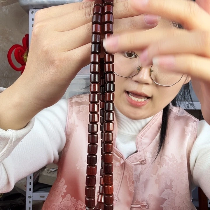 非洲紫檀（红花梨）科檀0.8桶珠