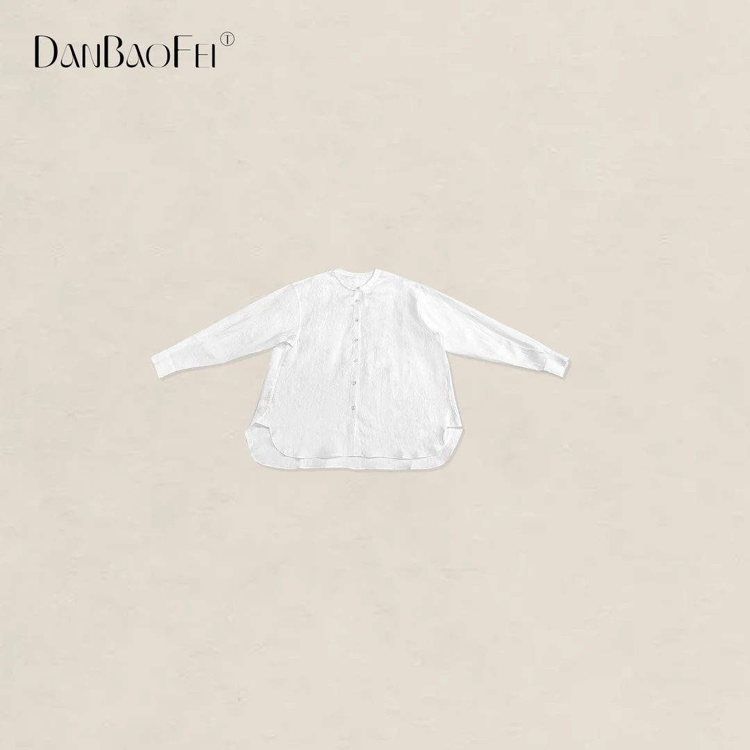 【嘉嘉】丁达尔风新中式立领衬衫极简通勤衬衣 YLM00885