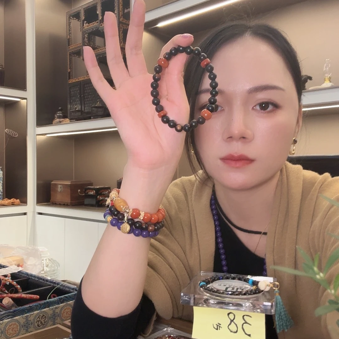 紫光檀南红手串制作