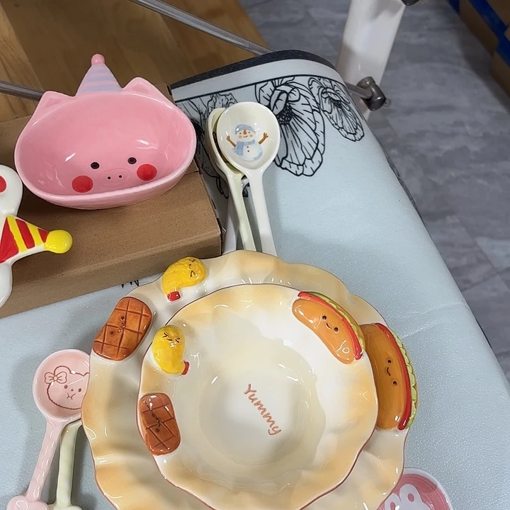 陶高温釉下彩，米饭碗