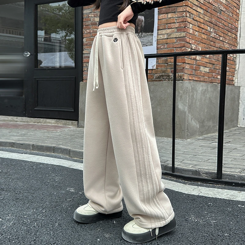 儿童冬装2025大女童装加绒裤子一体绒秋冬款运动卫裤冬季6-12岁15