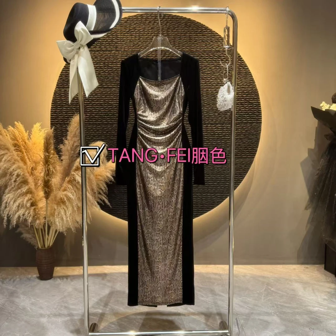 TANG-FEI胭色【妙墨】TF0048 高端轻奢气质连衣裙