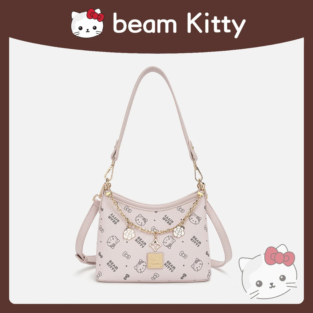 【GLi-婉瑜甄选】beam Kitty/粉色链条腋下包女斜挎包-5658-2
