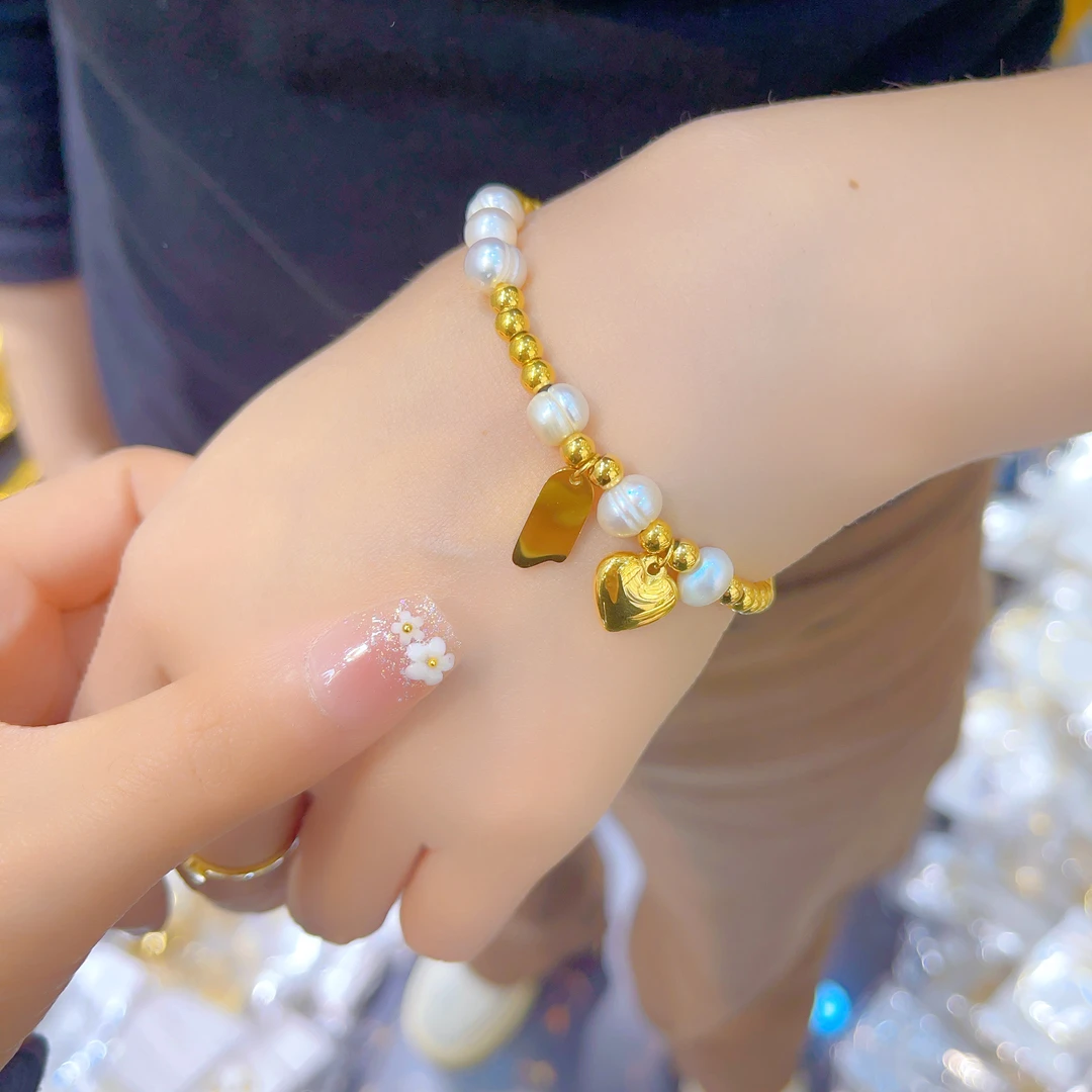 钛钢仿珍珠手链 936新款手链ئالتۇنغا ئوخشاش 同款جىڭ مەرۋايىت