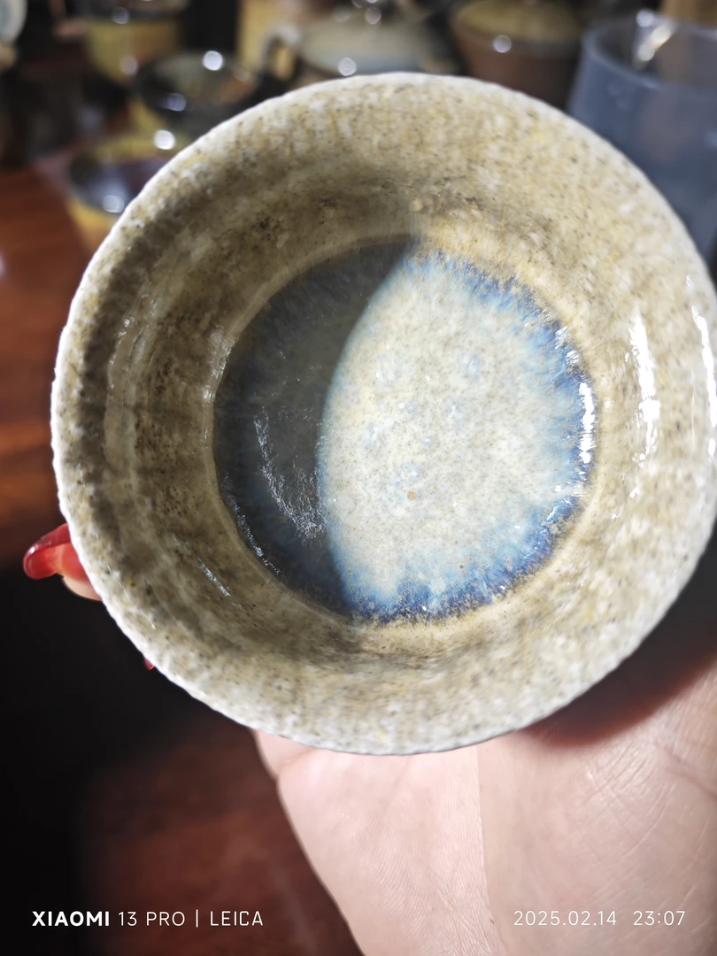 建水紫陶白泥柴烧杯微瑕