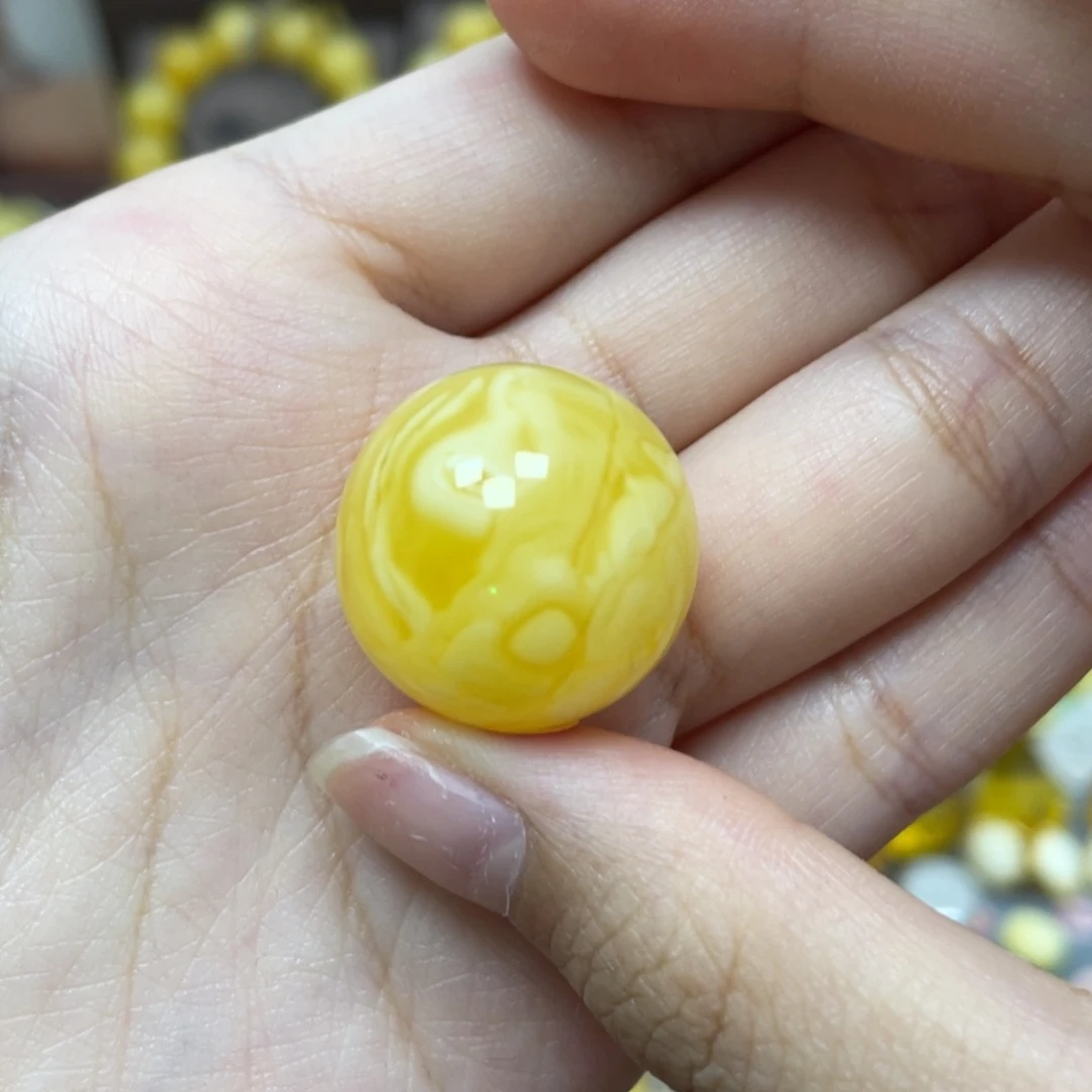 未镶嵌琥珀裸石瑕疵圆珠21mm