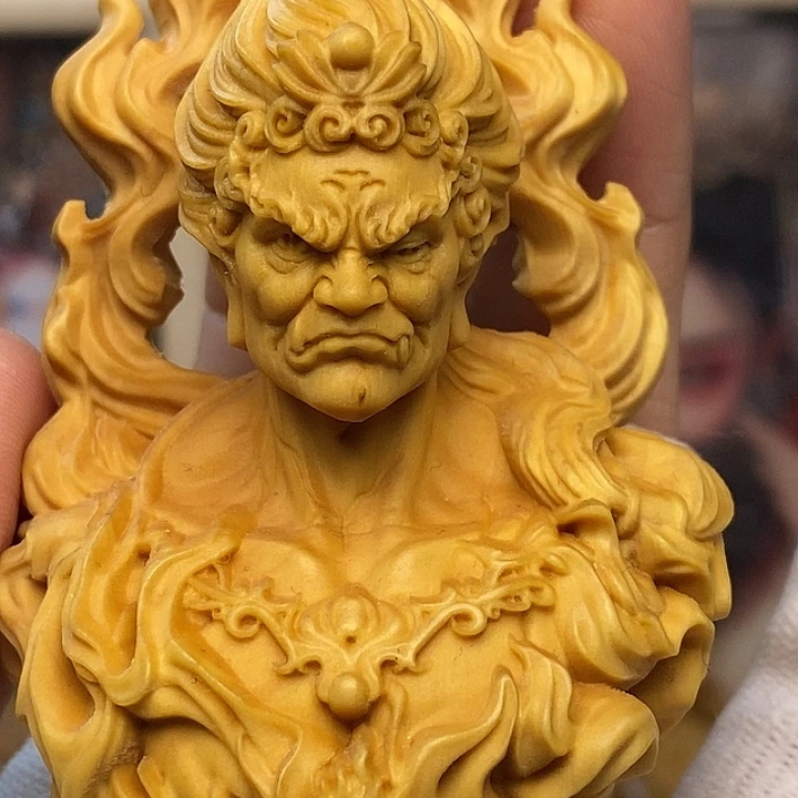 木黄杨木不动明王摆件8公分