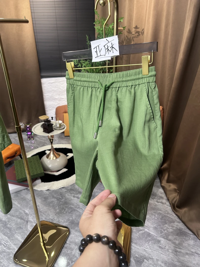短裤亚麻莱赛尔时尚百搭个性潮流气质轻奢男士休闲短裤2026简约