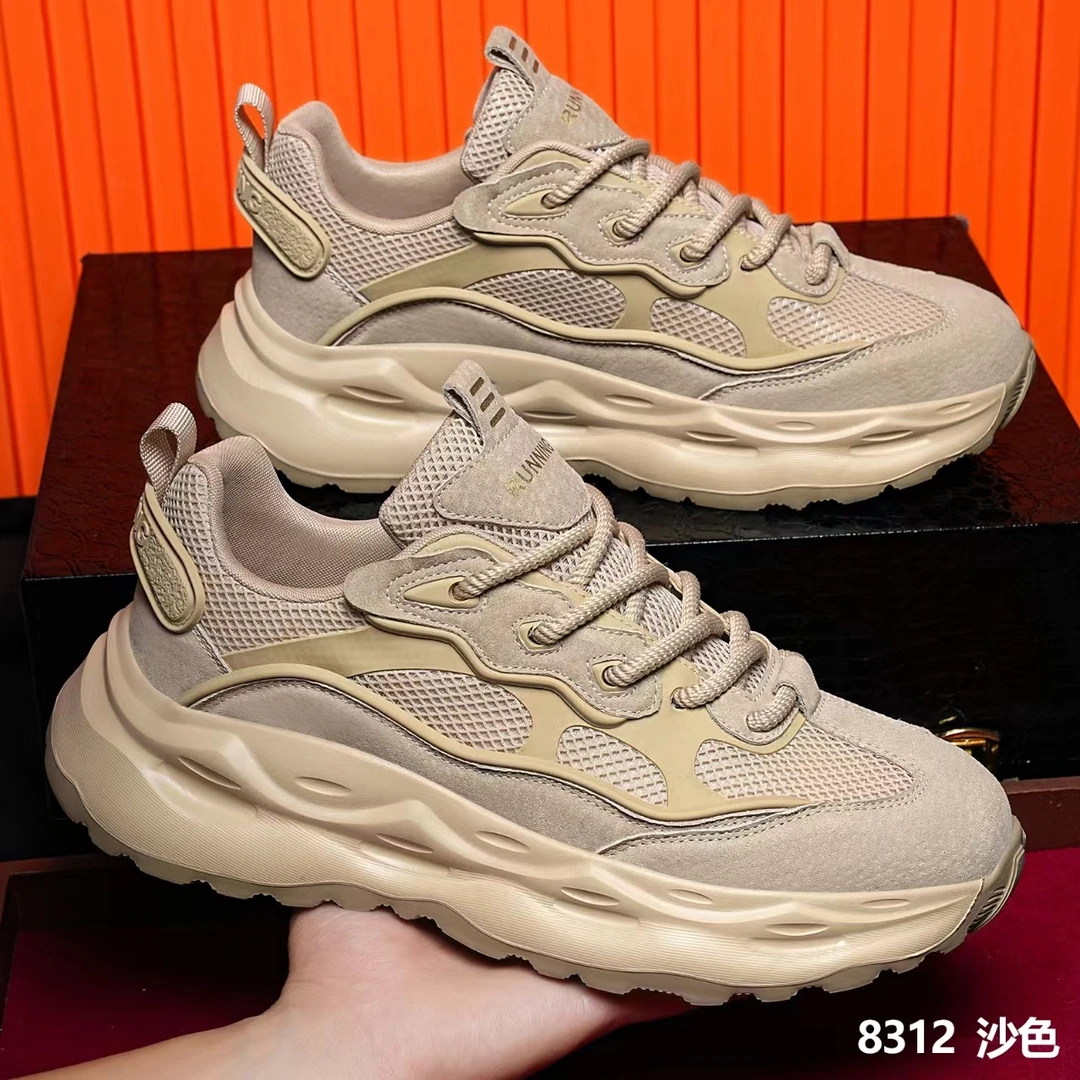 情侣款纯色网面复古潮流时尚百搭跑步休闲鞋老爹鞋男款