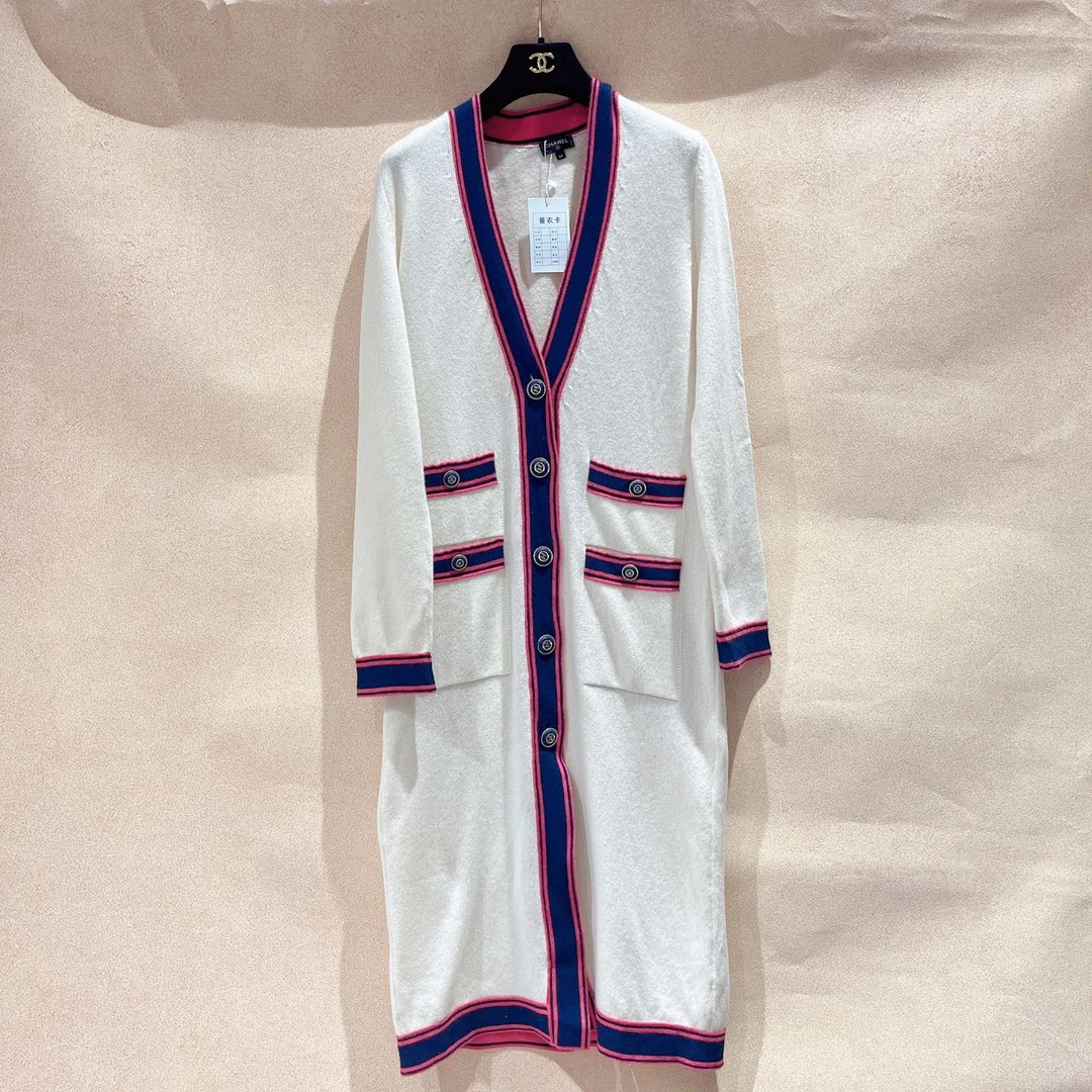 95新 Chanel/香奈儿 长款针织开衫外套 34码