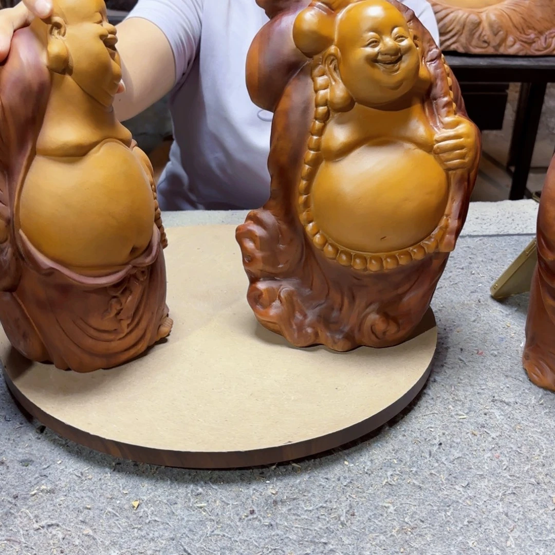 翻***年香樟木福袋弥勒佛
