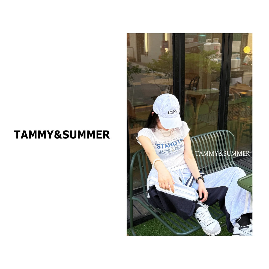 【Tammy&Summer】韩系时尚休闲木耳边设计修身显瘦短款T恤600584