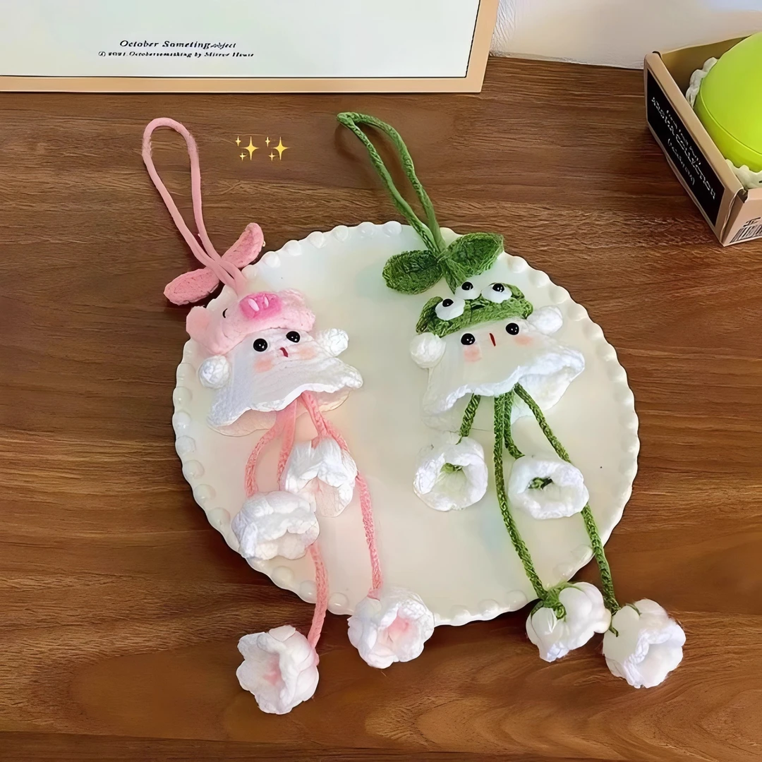 成品手工编织小幽灵铃兰花包挂件毛线材料包万圣节南瓜钥匙扣礼物