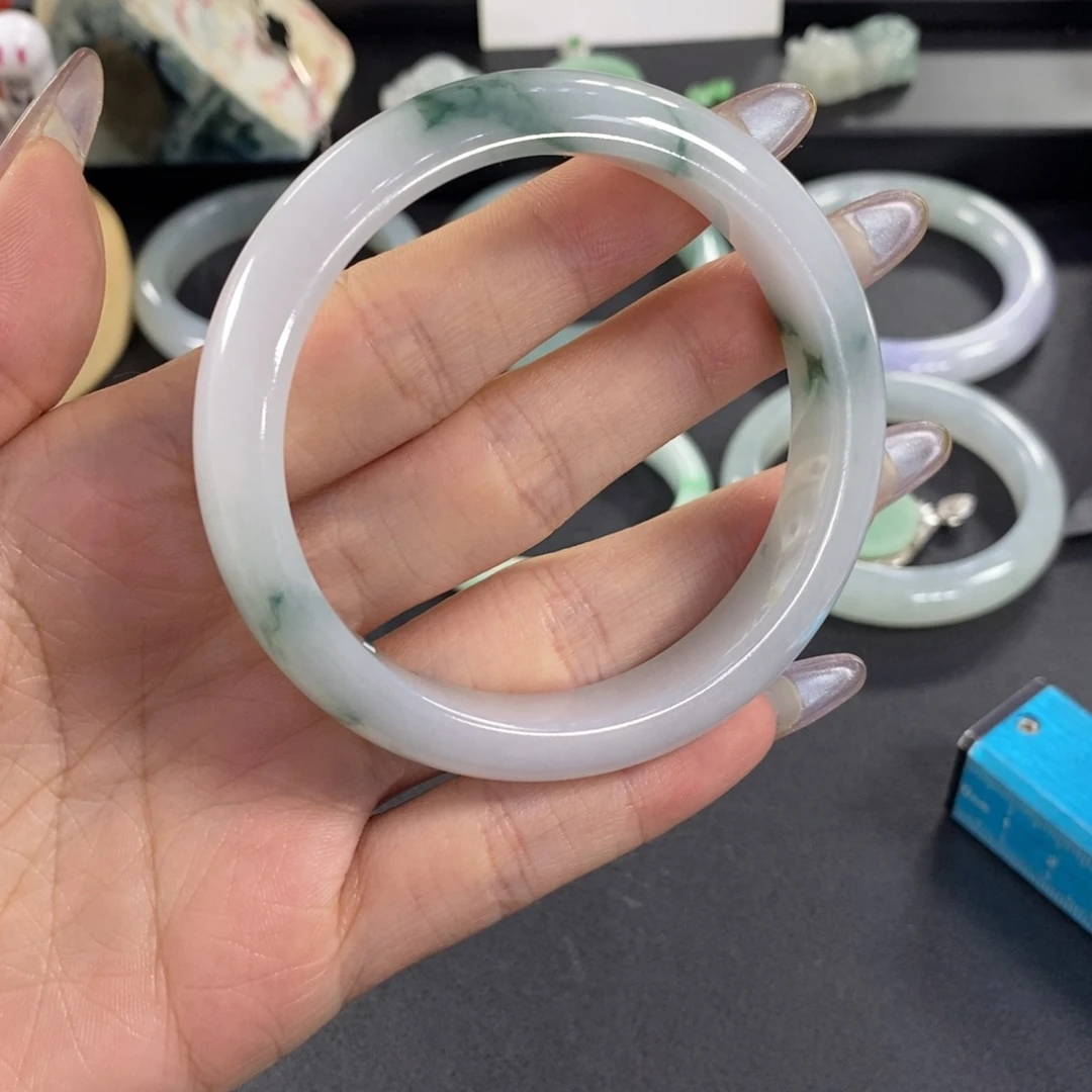 翡翠手镯未镶嵌天然翡翠手镯57.7正圈