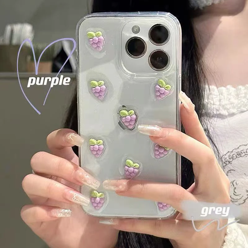 可爱夏日水果适用苹果16手机壳华为软壳小米滴胶壳vivo oppo少女