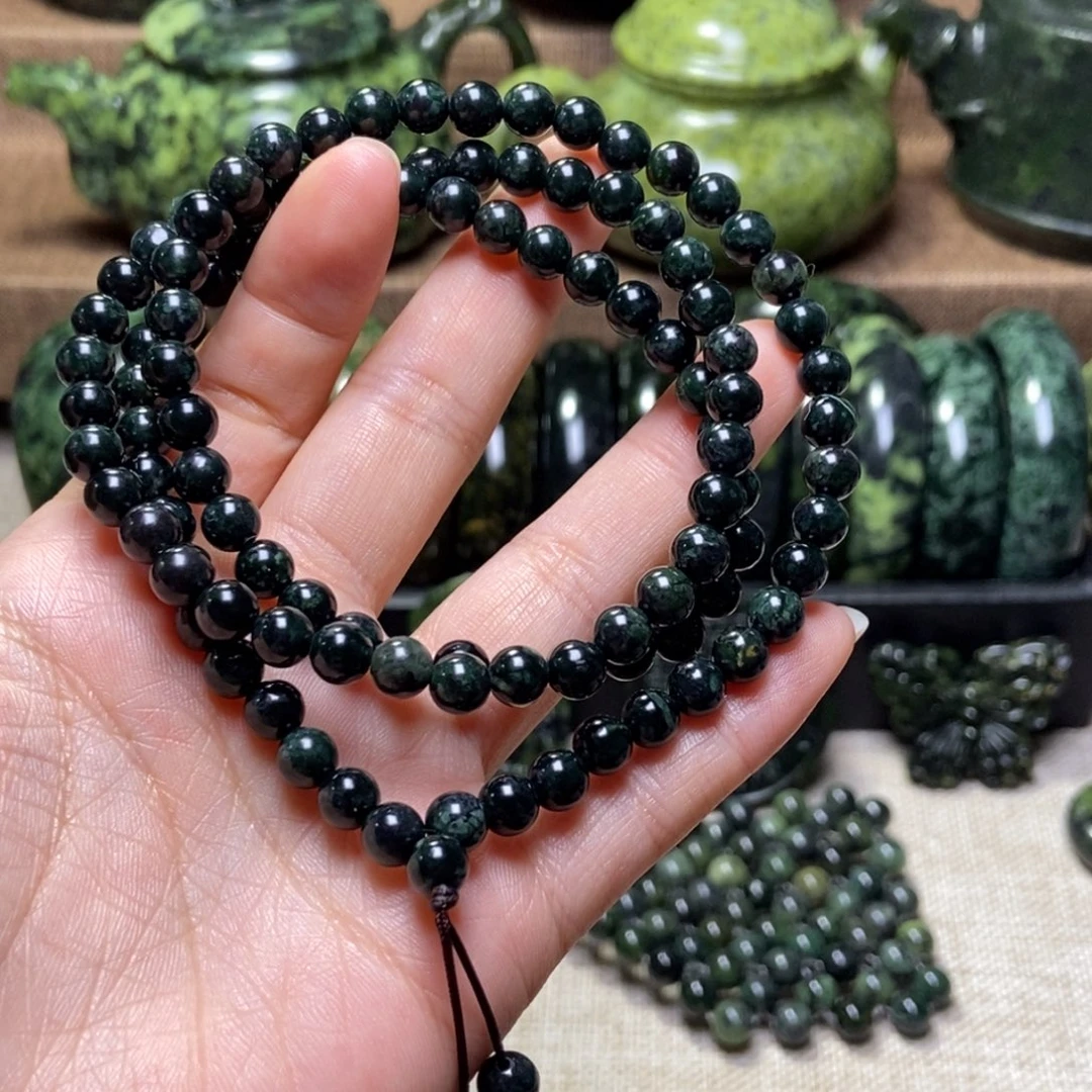 蛇纹石玉未镶嵌药王石项链卡6