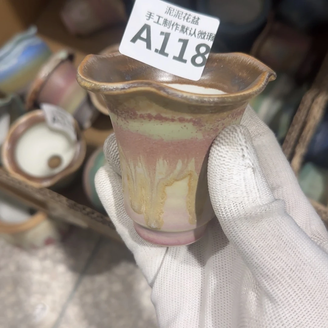 瓷片景德镇手工花盆