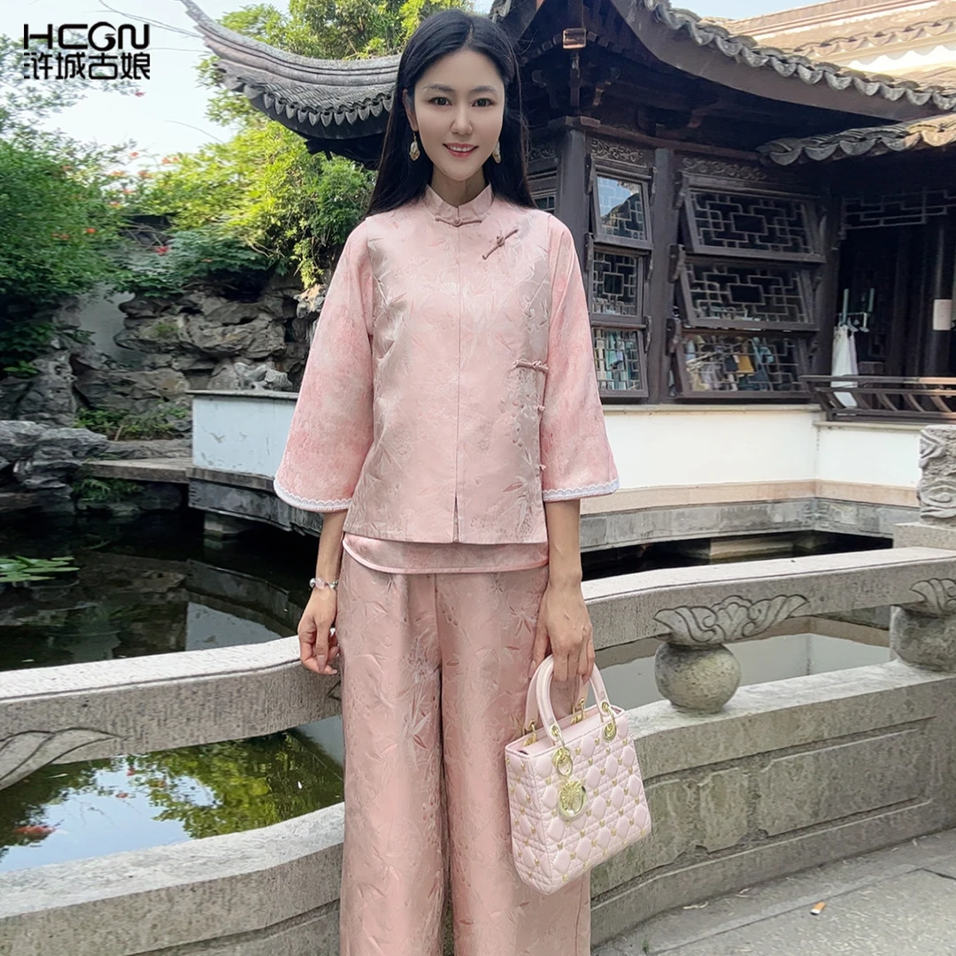 浒城古娘国风新中式时尚气质减龄两件套套装WH0500540+WH0500541