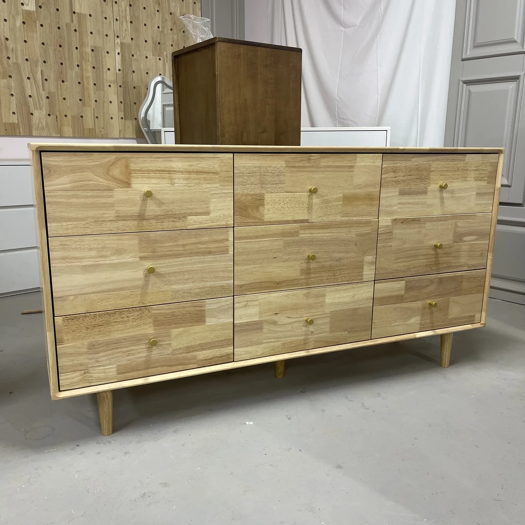 北欧实木九斗柜卧室简约现代日式客厅玄关柜储物柜家用抽屉柜