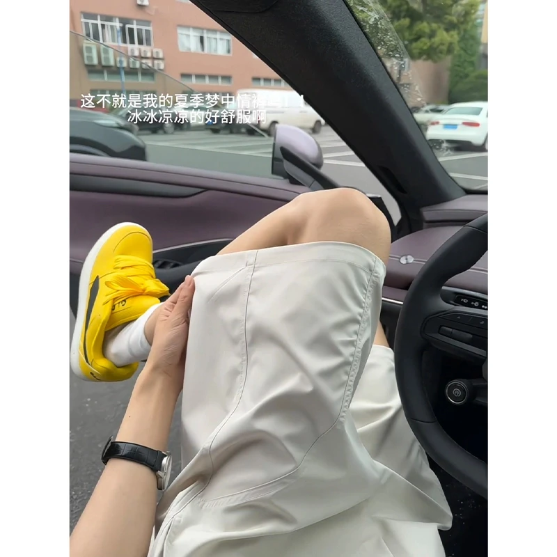 美式斜切休闲短裤男款夏季潮牌拼接宽松薄款速干篮球运动四分裤子