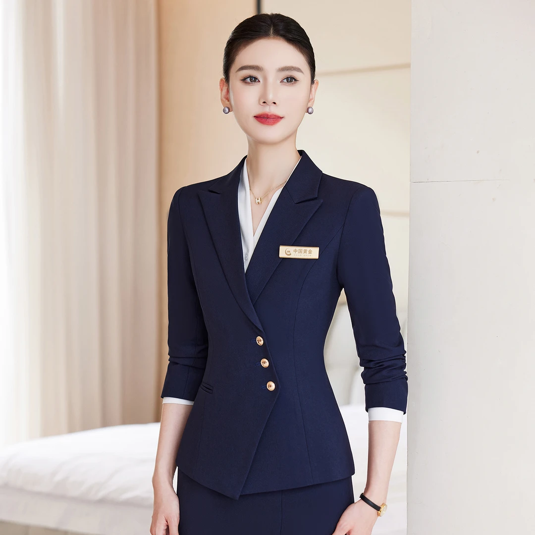 高端职业西装套装女春秋季2025新款修身气质酒店工装珠宝店工作服