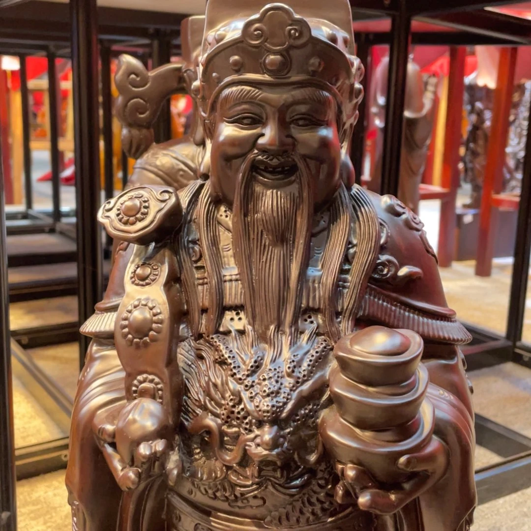 共***赢风车木（黑檀木）六十高财神爷黑檀木